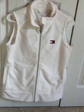 Tommy Hilfiger Kids White Fleece Vest with Flag Logo